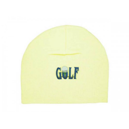 Cream Applique Hat with Blue Golfball